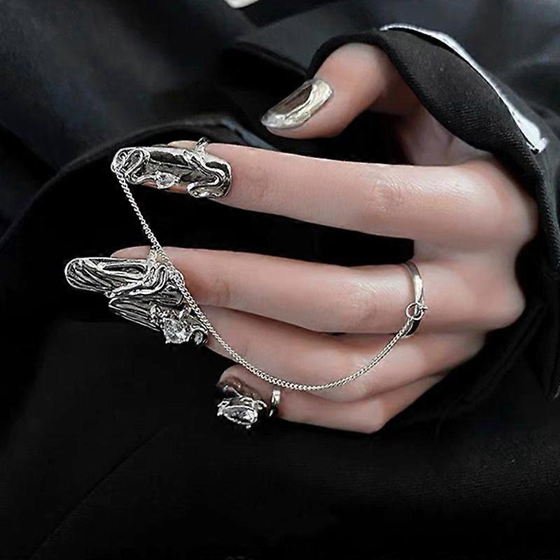 4pcs Queen Fingernail Claw Nail Rings Set