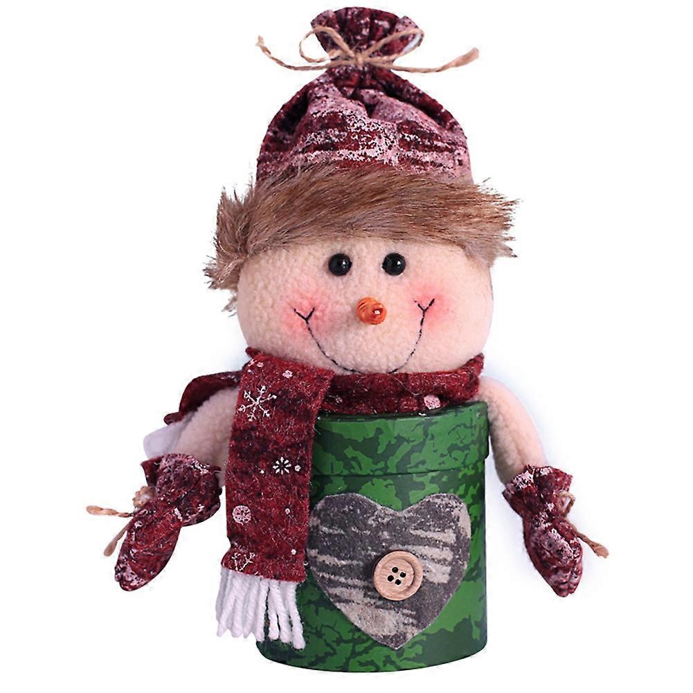 Cartoon Pattern Christmas Box Case Storing Apple Candy Small Gifts(Snowman)