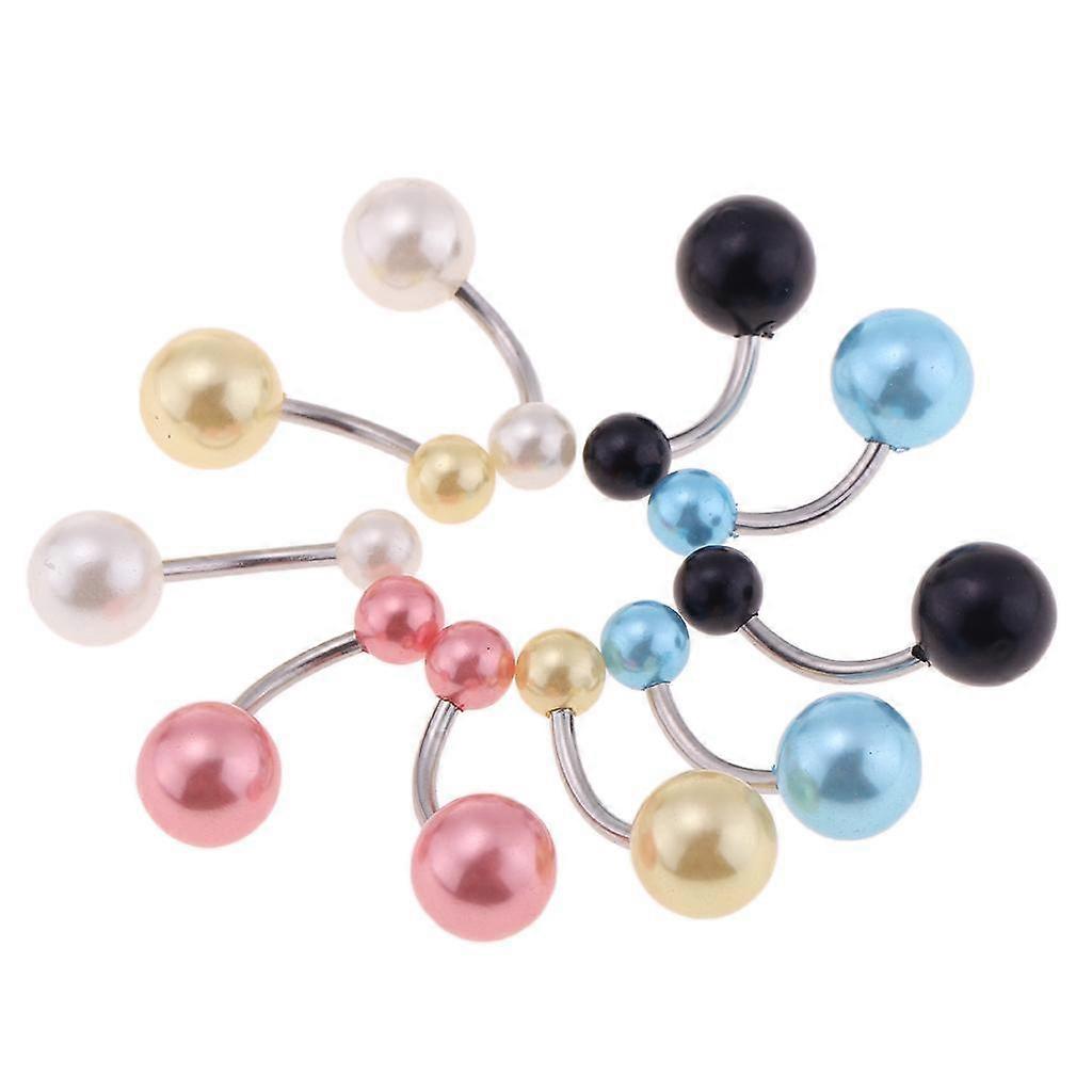 10 Stück Körper Piercings Schmuck Bunte Perlen Button Bauch Nabel Ring Bar