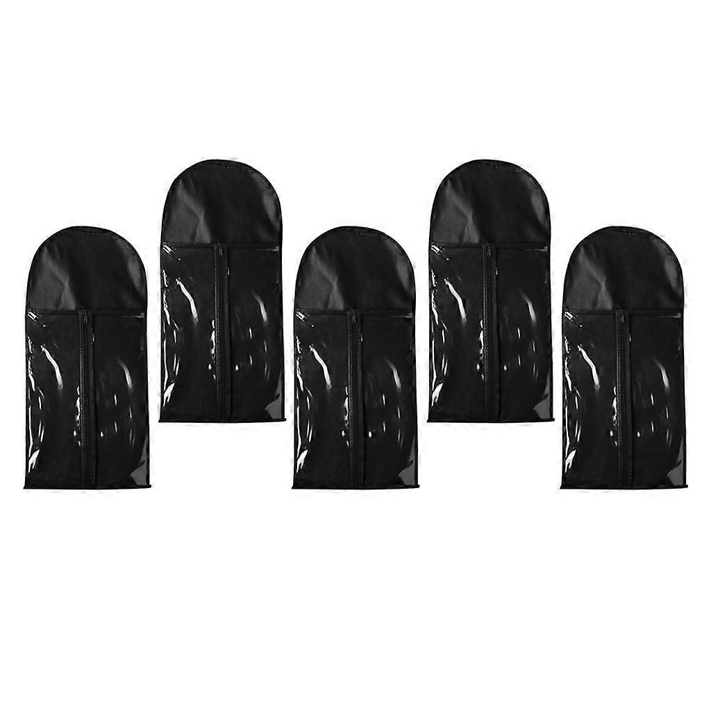 Dustproof Hair Extensions Wig Pouch Storage Bag Holder Protector Black 5pcs