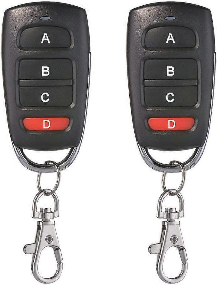 Pack Universal Garage Door Cloning Key Fob Remote Control 433MHz 4 Button Cloner for Garage Door Electric Gate etc