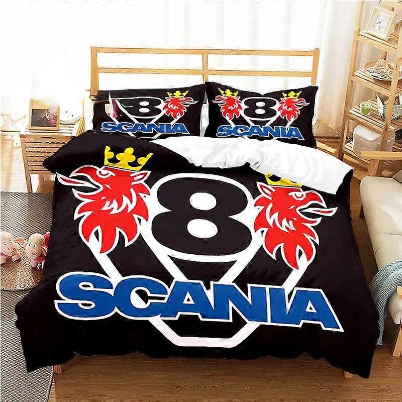 a1206 床单斯堪尼亚卡车标志床上用品套装单人单人双床全尺寸床套成人儿童卧室羽绒被套套装家纺床单床单 iip1206