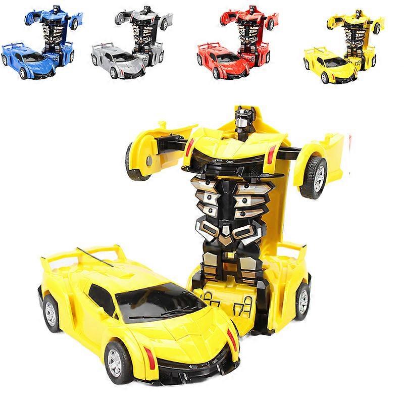 Twoinone transforming robot car Lamborghini model mini automatic transforming robot toy