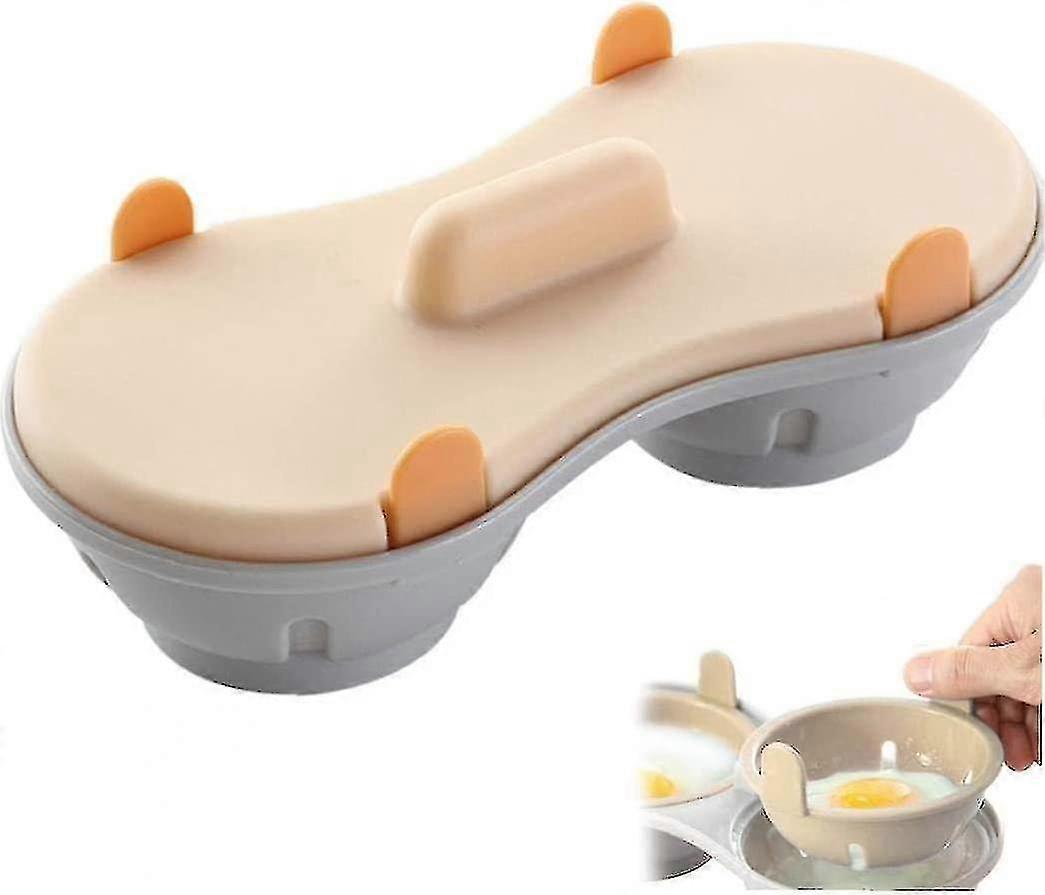 1pcs Microwave Poached Egg Steamer Kitchen Gadget(orange)