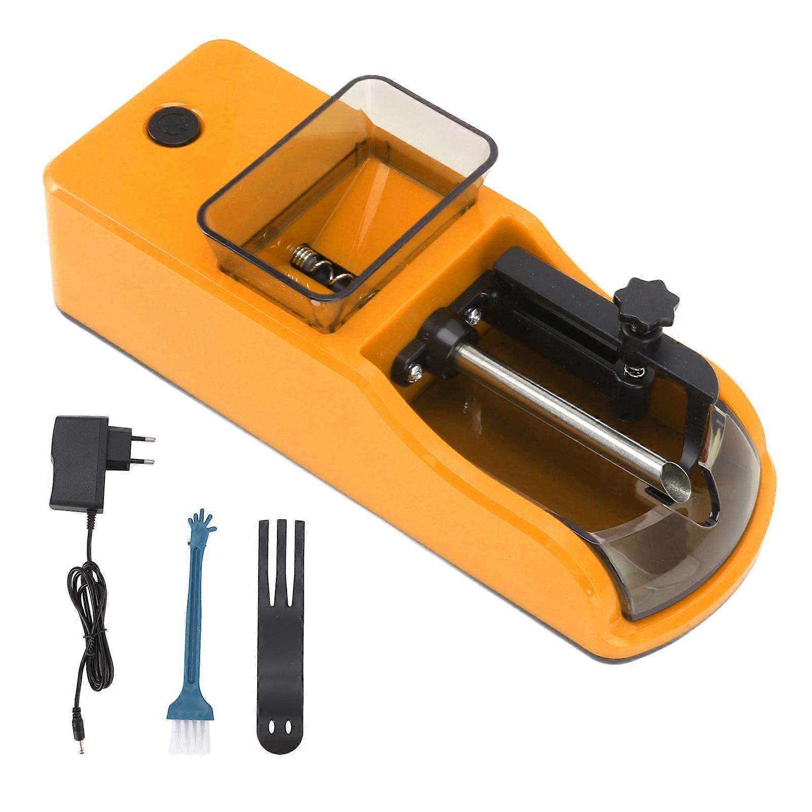 Electric Automatic Cigarette Rolling Machine 8mm Automatic Cigarette Injector Machine Making Smoke Accessories 110240V Yellow EU Plug