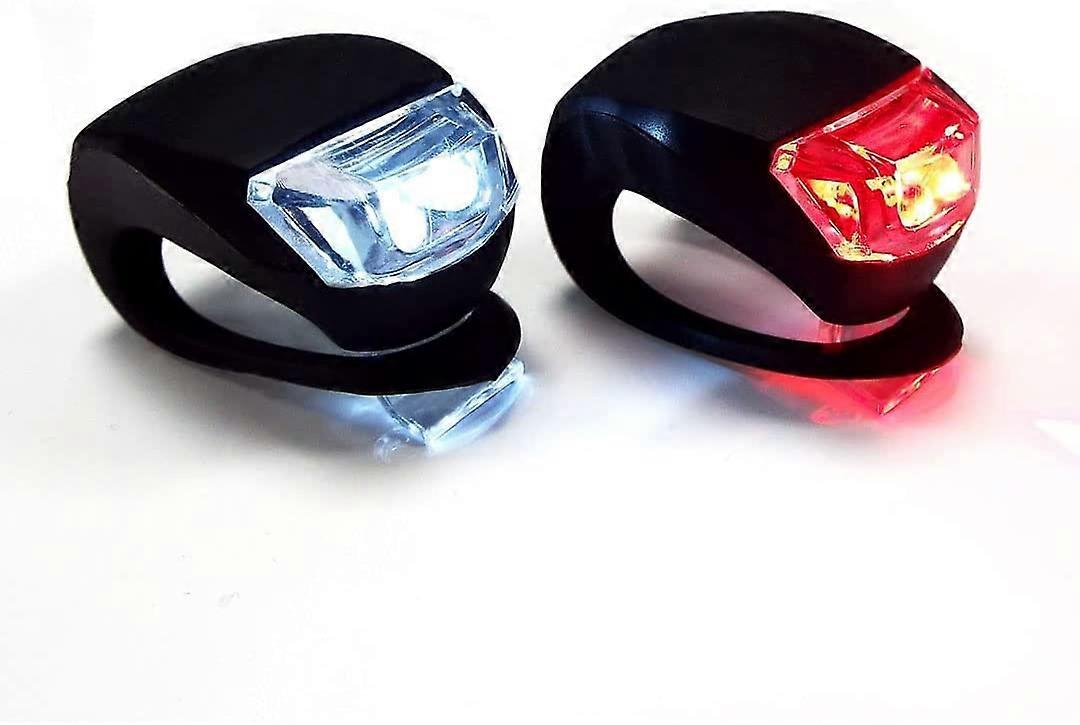 Bike Light Front and Rear Light Set (Red and White) Waterproof Silicone Case Compact and Easy to Install Bike Lights