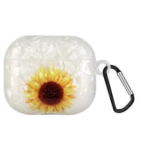 New Painted Shell Texture Wireless Earphone Case With Hook For Airpods 3(pineapple)
