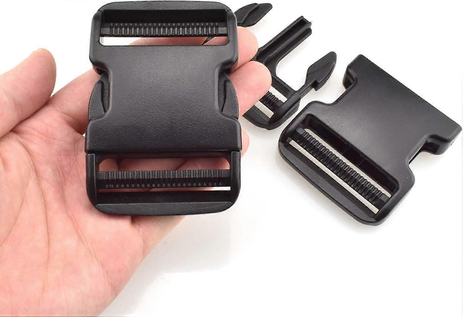 Extra Thick Military Grade Dual Adjustable Quick Side Release Buckles - 2' Wide 4 Pack Clips Snaps