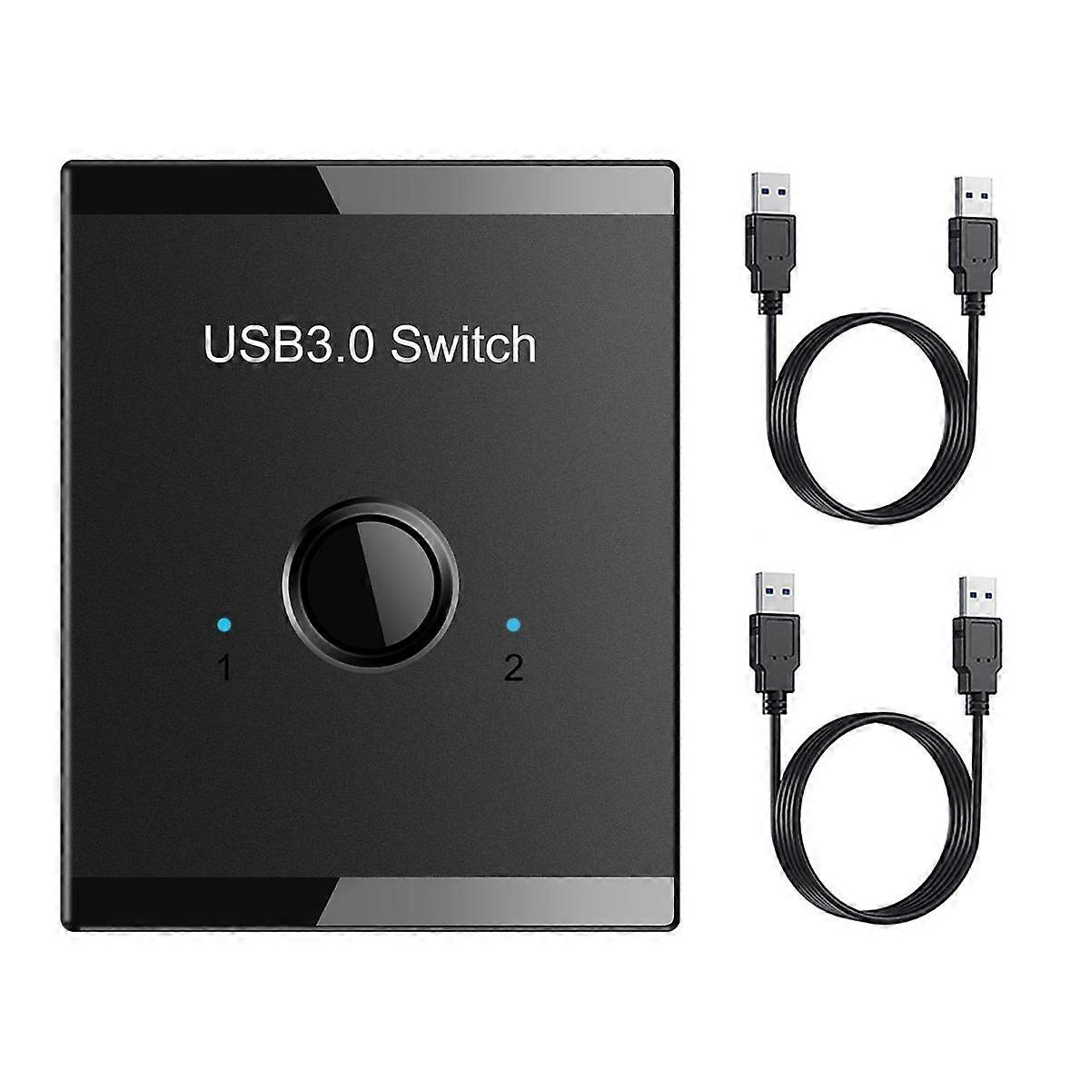 USB-Switch KVM USB HUB 3.0 Switcher Selector KVM-Switch für PC Tastatur Maus Drucker 1 PC Sharing 2 Geräte USB-Switch