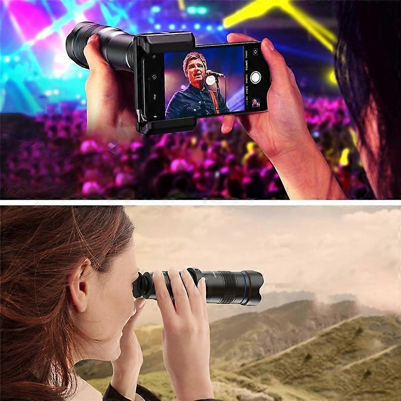 External Telephoto Phone Camera Lens, 36X Optical Magnification Mobilephone Lens with Tripod and Phone Clip