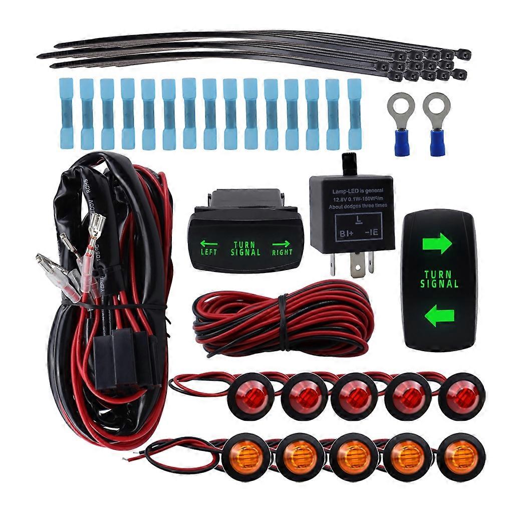 ATV Turn Signal Kit with Street Turn Signal Light Switch Flasher for Can-Am Rhino Teryx