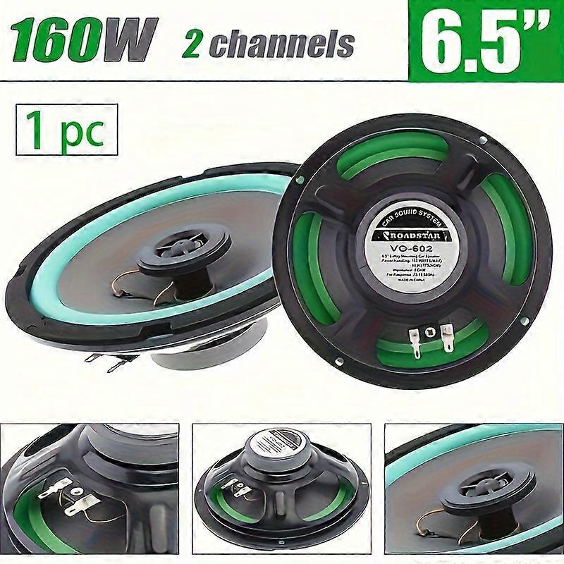 1pc 6.5 Inch 2-Way Car Coaxial Speaker, Car Door Audio Music Stereo Tweeter Mid-woofer Full Range Frequency Speaker, Green, For Modification/replaceme