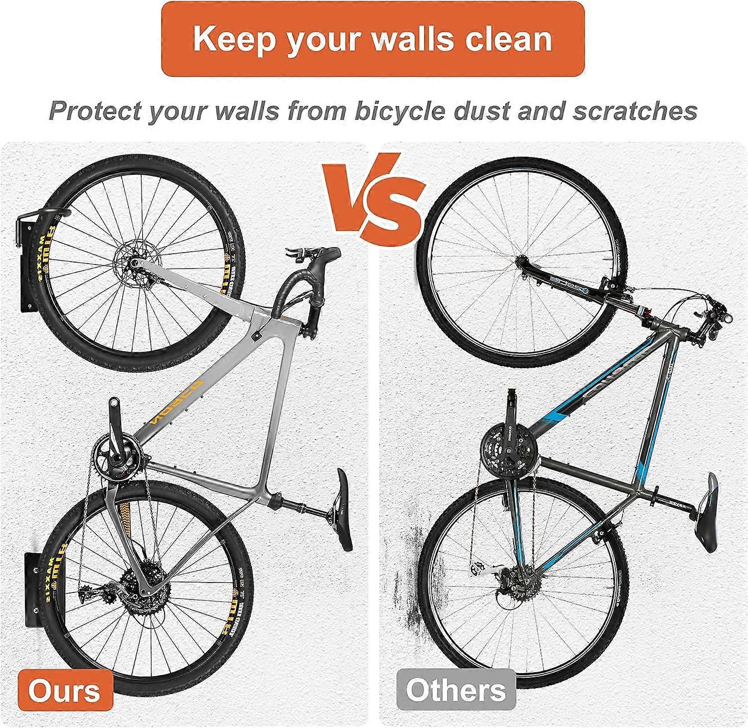 Bike Rack, Can Be Rotated 90 Degrees Vertical Wall Mounted Bike Rack ...