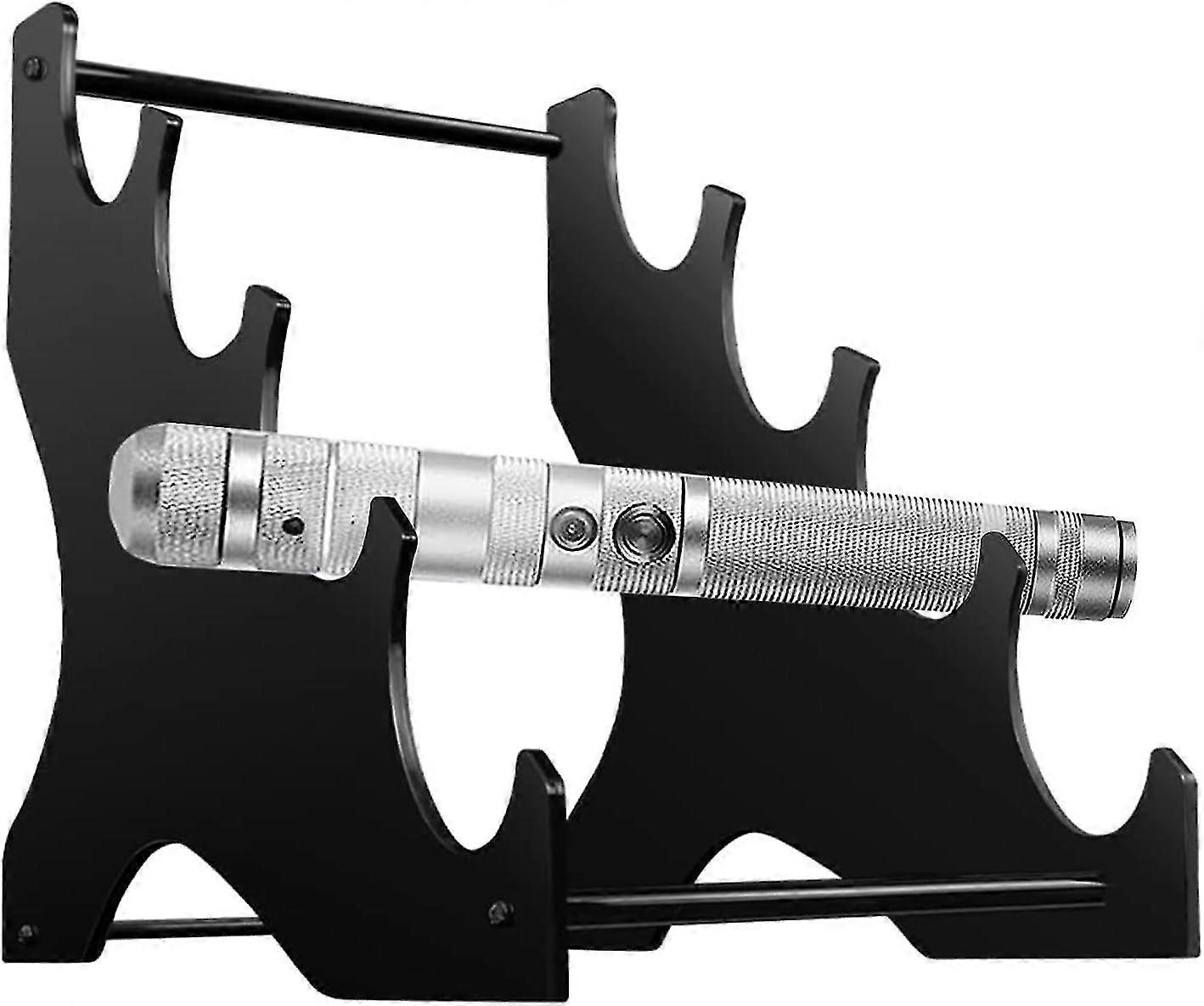 4 Tier Lightsaber Stand Display - Decorative Clear Wand Holder for Lightsaber Hilts, Darksabers - No Drill Home Desktop Table Wand Display