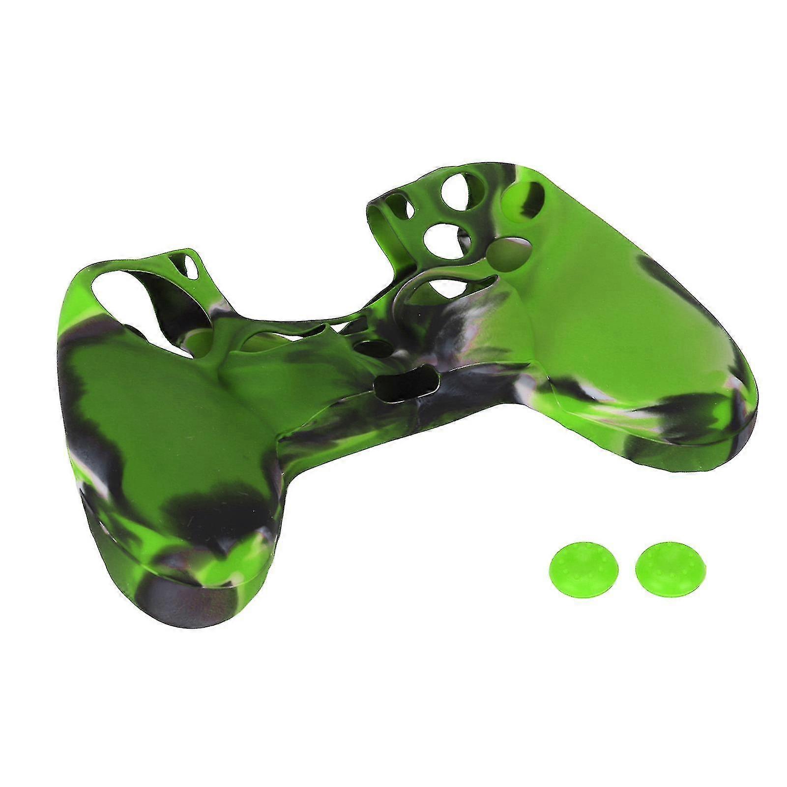 PS4 Controller Silicone Case Protective Grip Cover with Slip Resistance and Camouflage Green Design