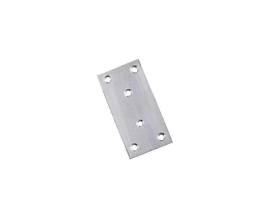 Plaques perforées 80 x 40 x 2 mm Plaque d’angle de fixation en acier inoxydable, plaques d’angle de fixation pour la fixation et la réparation de meubles, argent