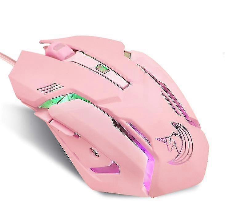 Pink Gaming Mouse USB Optical Wired Mice