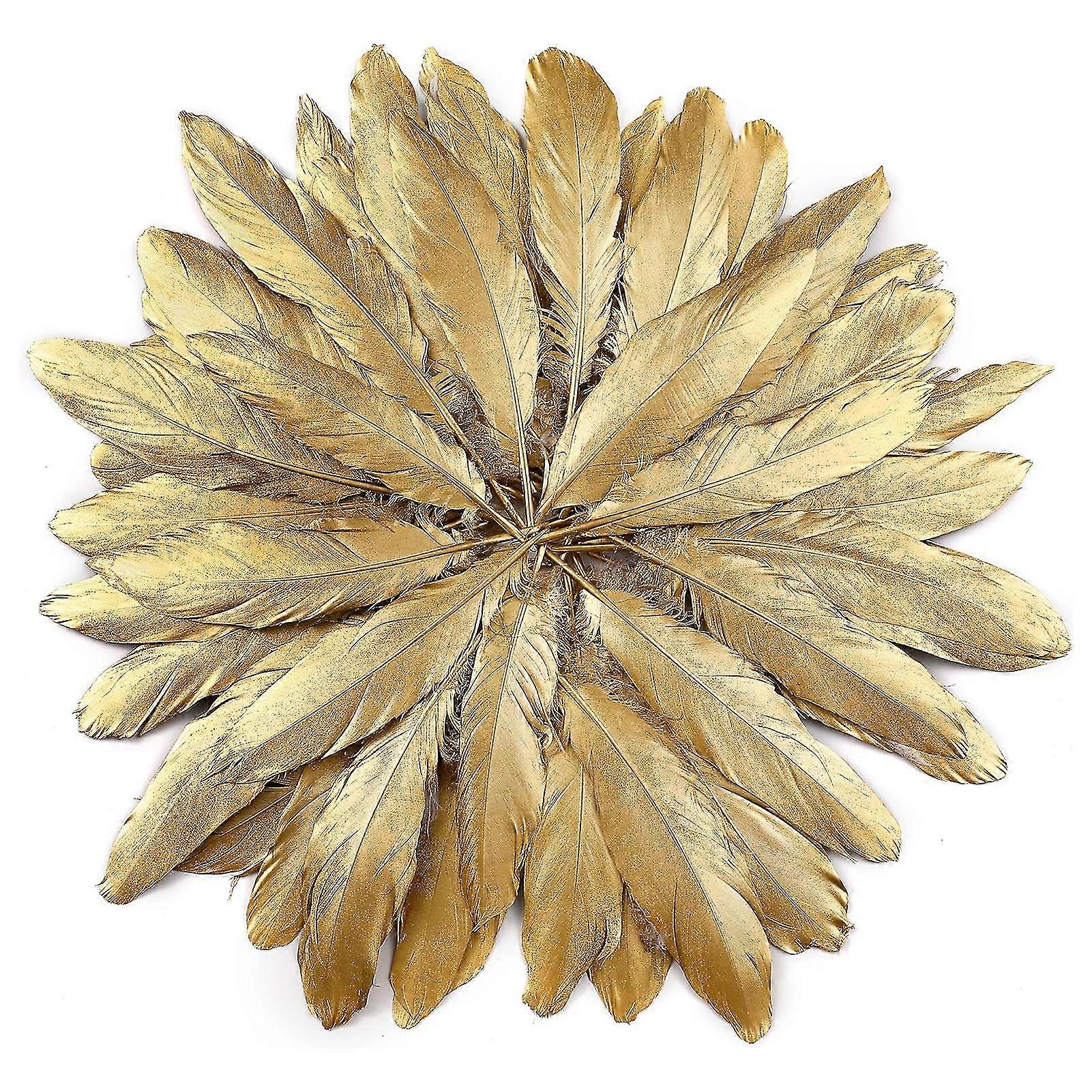 100 יחידות נוצה זהובה טבול רך Colorfast אין ריח בטוח לוכד חלומות ביצוע חומר חג המולד חג הפסחא בגדים חתונה קישוטים מסיבת DIY מלאכת יד