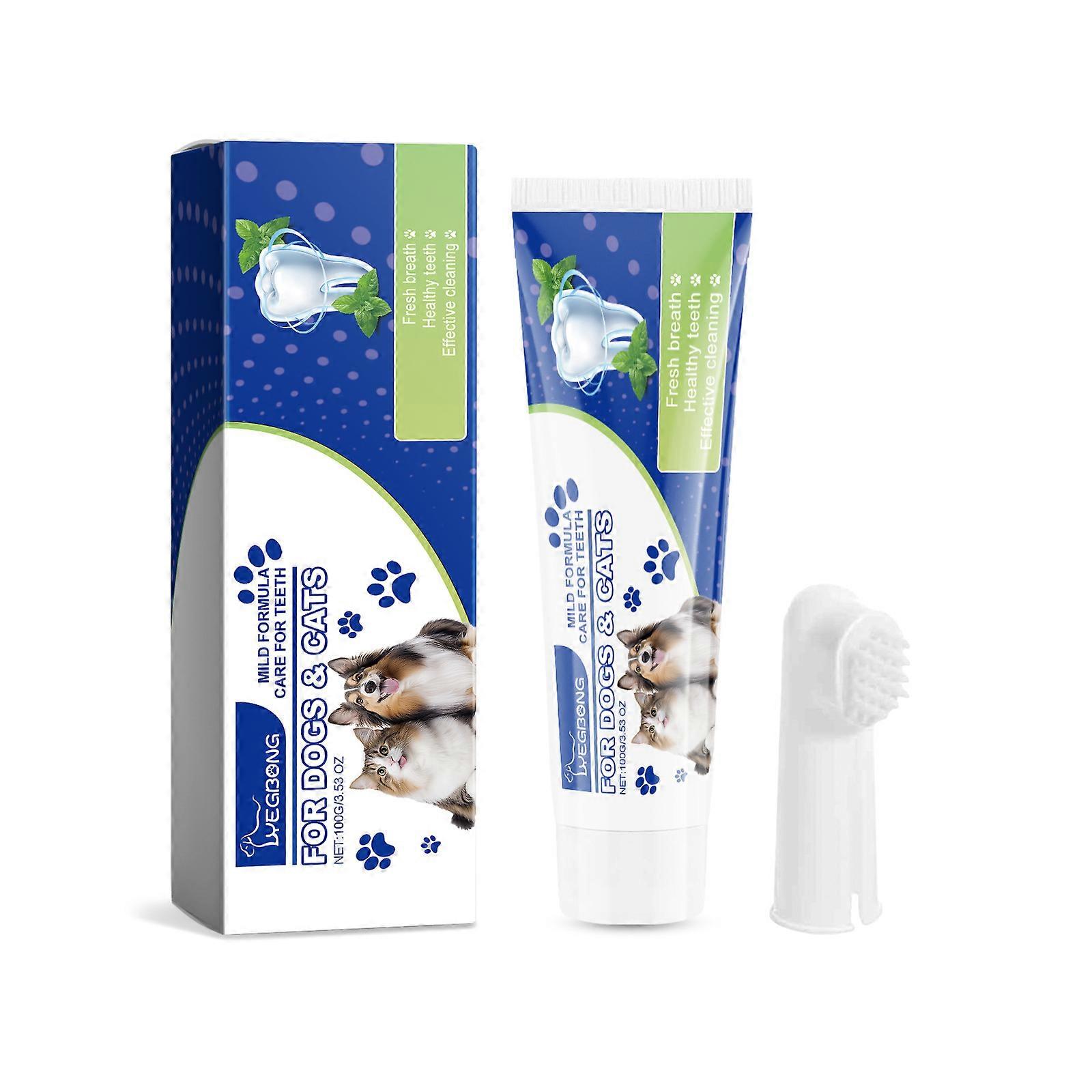 Toothpaste Kit for pet - Natural Ingredients Reduce Plaque, Whiten Teeth, Freshen Breathcontain a toothbrush