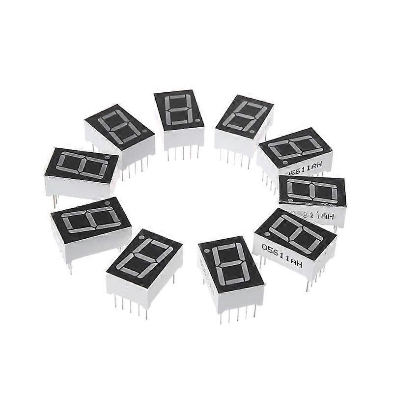 10PCS 0.56 Inch 7 Segment 1 Digital LED Display Red Common Cathode Digital Tubes