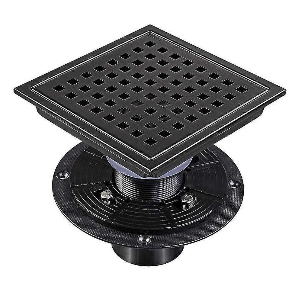 Square Shower Floor Drain with flange, detachable square lattice, 304 stainless steel