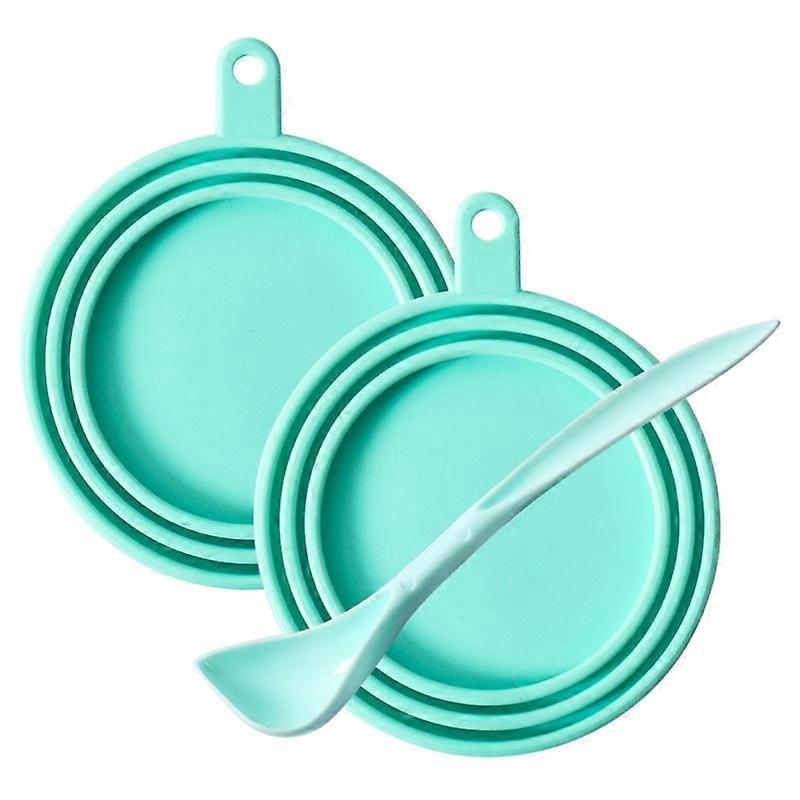 Pet Canned Lid Long Handle Spoon Set Reusable Can Cover Dog Food Fresh-keeping Tin Sealing Cap Feeding Scoop Kit