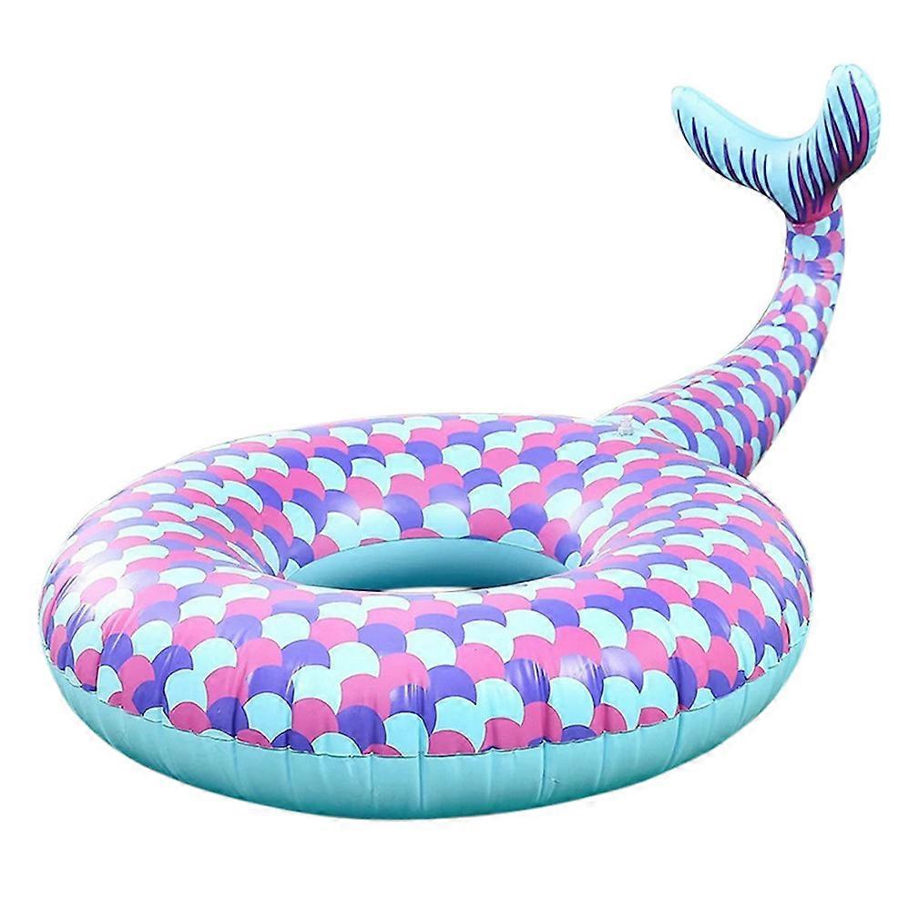 Blue Mermaid Pool Float Inflatable Swimming Ring for Adults