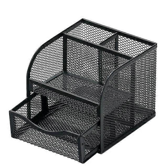 Iron Desktop StationeryStorage Rack Student Writing Supplies Pen Holder Organization Office Accessories File Rack Drawer TypeDesk Organizers