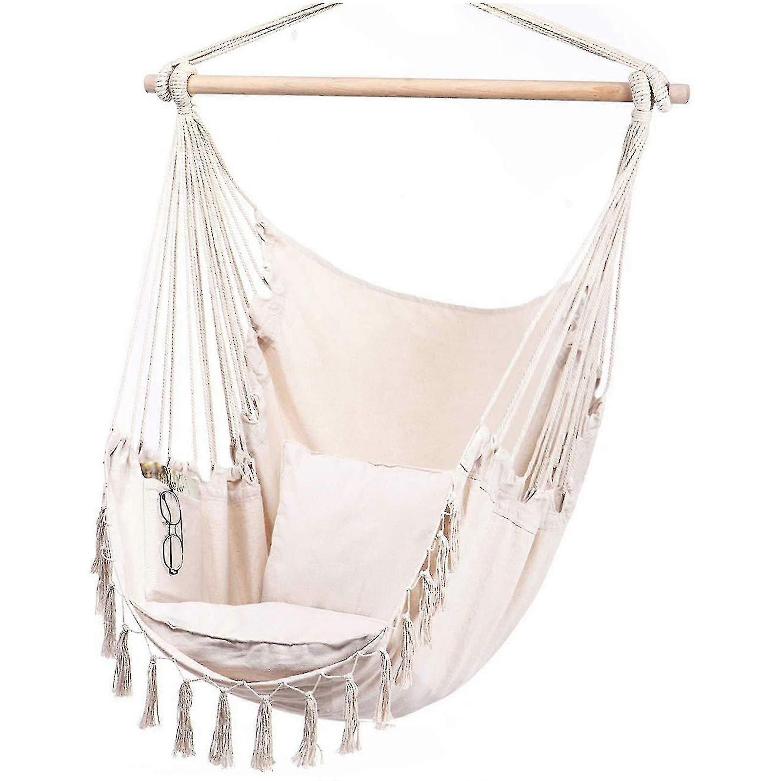 شنقا حبل أرجوحة كرسي وسادة شرابة شنقا كرسي للداخلية في الهواء الطلق المنزل غرفة نوم -9