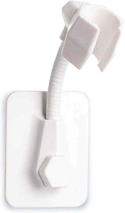 Adjustable Hand Shower Bracket, Removable Hole-Free Wall Mounted Shower Bracket (White)