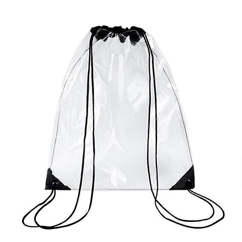New Transparent Drawstring Backpack School Tote Gym Bag Sport Pack