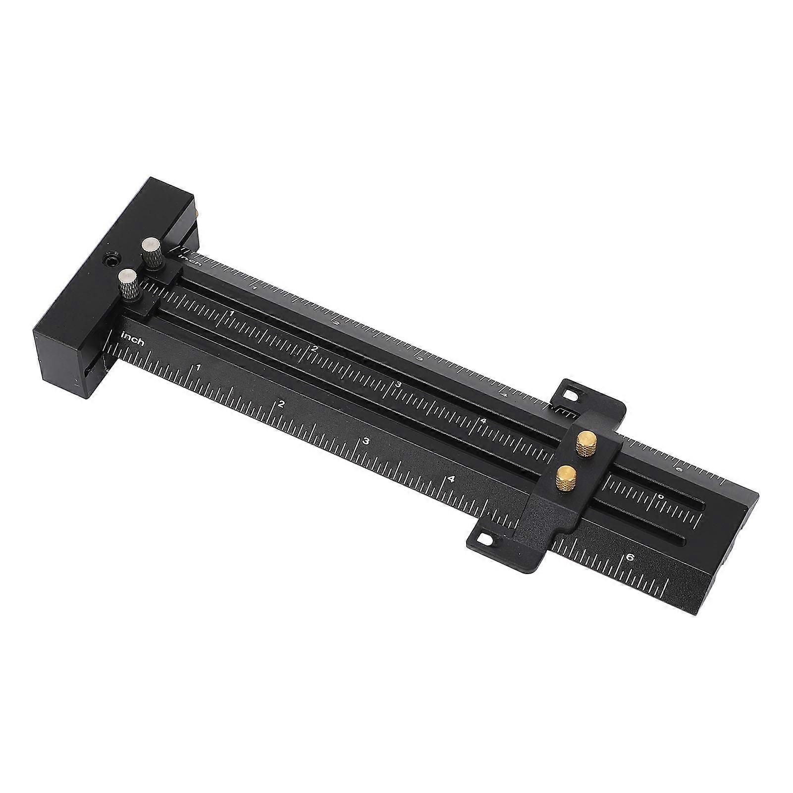 6in Woodworking Scriber with Limit Block Parallel Vertical Marking Easy to Read Double Line Marking Ruler Black 