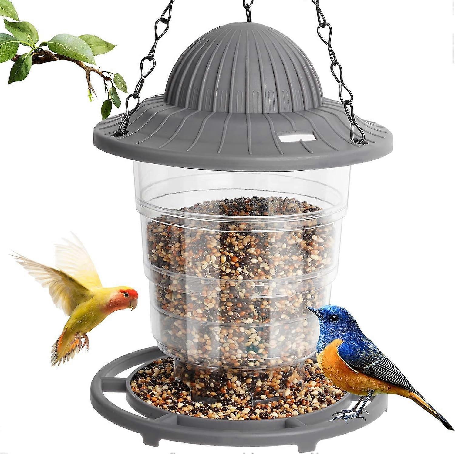 Bird Feeder, Hanging Wild Bird Feeder for Outside, 520ML Squirrel Proof Bird Feeders with Rotating L