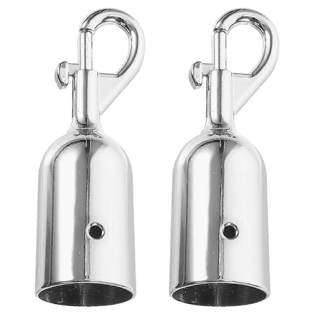 2pcs Cord End Cap Metal Rope Stopper Fastener Rope End Stopper Guardrail Rope End Hook