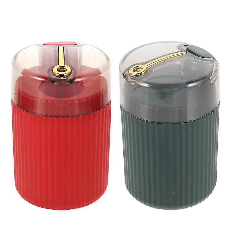 2pcs Press Toothpick Dispenser Portable Creative Toothpick Holder Small Toothpicks Container