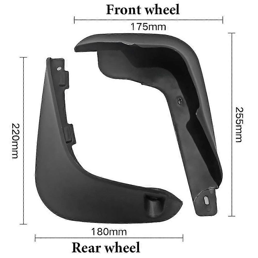 Kadore Mud Flaps Splash Guards For Suzuki Alto 2009-2012 – 4-Piece Set, Black High-Quality Plastic, Fenders Trim