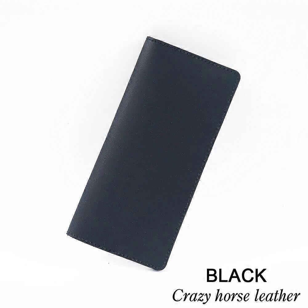 GENODERN Crazy Horse עור ארנקים ארוכים עור אמיתי Bifold ארנק גברים וינטאג 'ארנק זכר קרטירה נשית