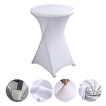 Boeyaa Cocktail Round Spandex Table Coverfour-way Stretchblack80x110cm white