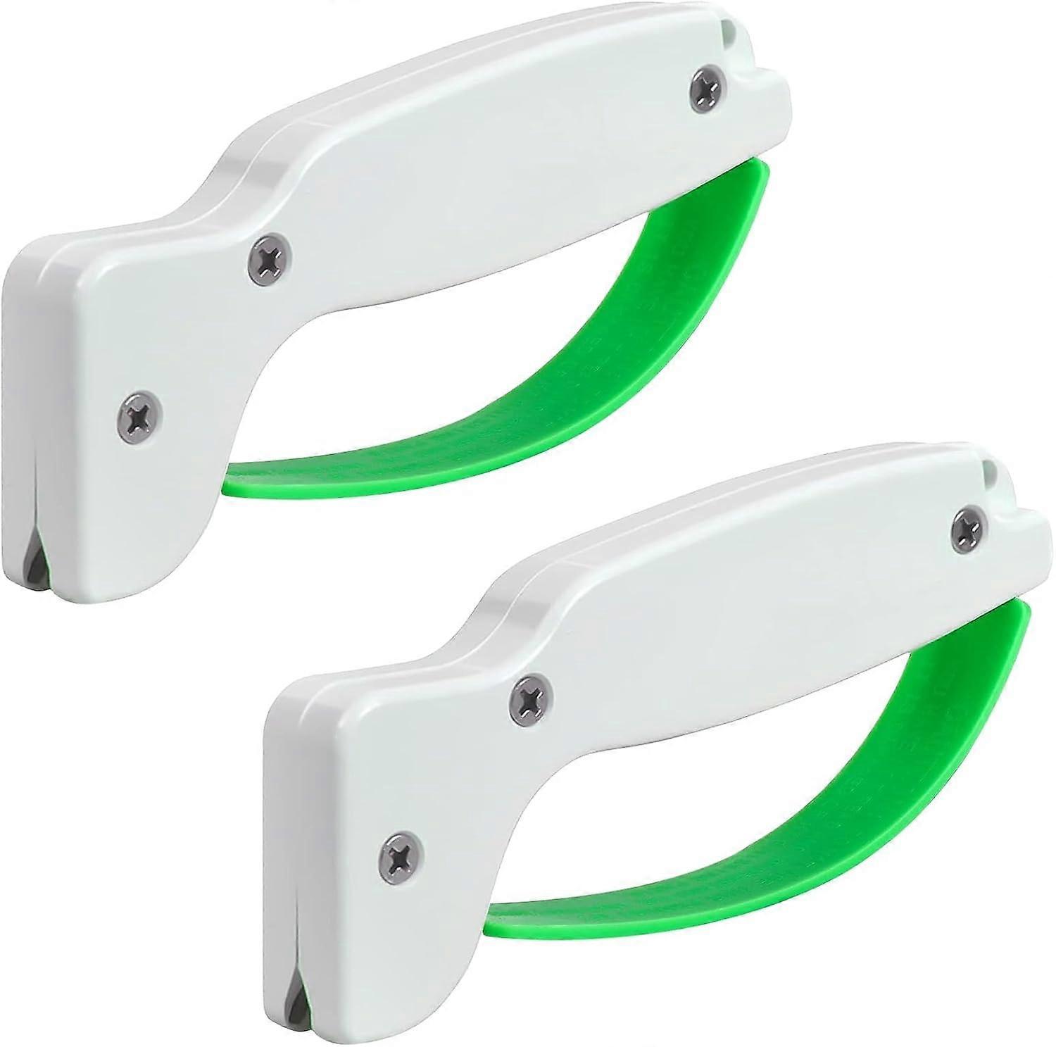2 Pieces Portable Knife Sharpener Durable Outdoor Portable Knife Sharpener Green Garden Tool Handheld Knife Sharpener for Home Knives Garden Pruning S