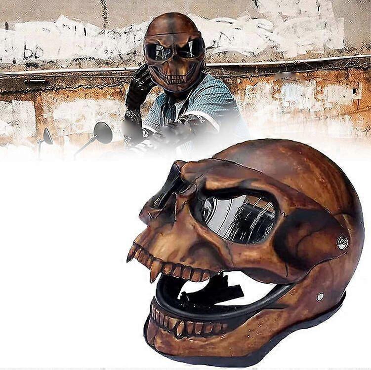 Full Head Skull Latex Mask Horror Cosplay Props Scary With Led Light