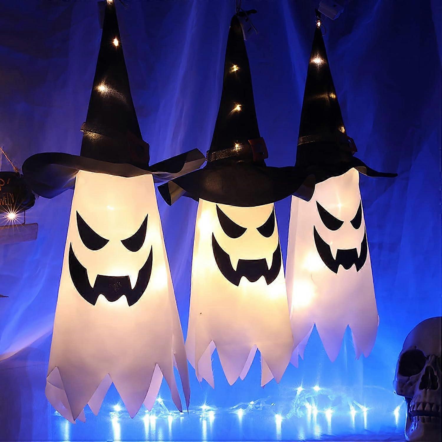 3Pcs Halloween Hanging Witch Hat Lights