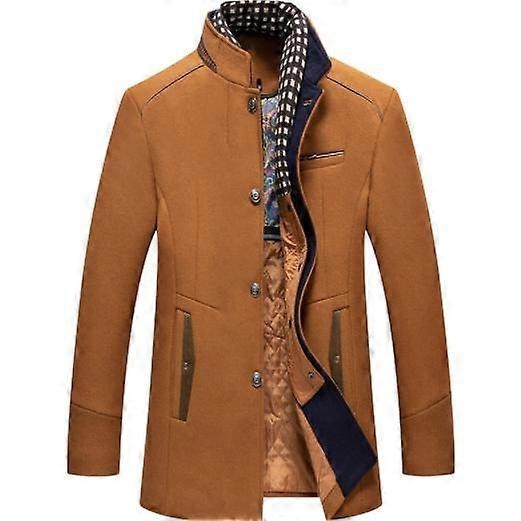 Winter Warm Wool Coat Mens Trench Coat Long Business Woolen Jacket