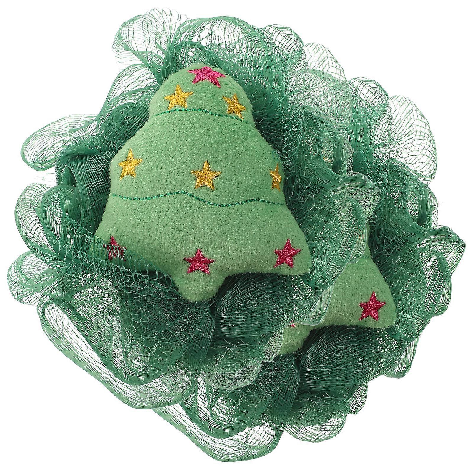 2Pcs Xmas Style Bath Flower Creative Supple Bath Ball Practical Shower Tool