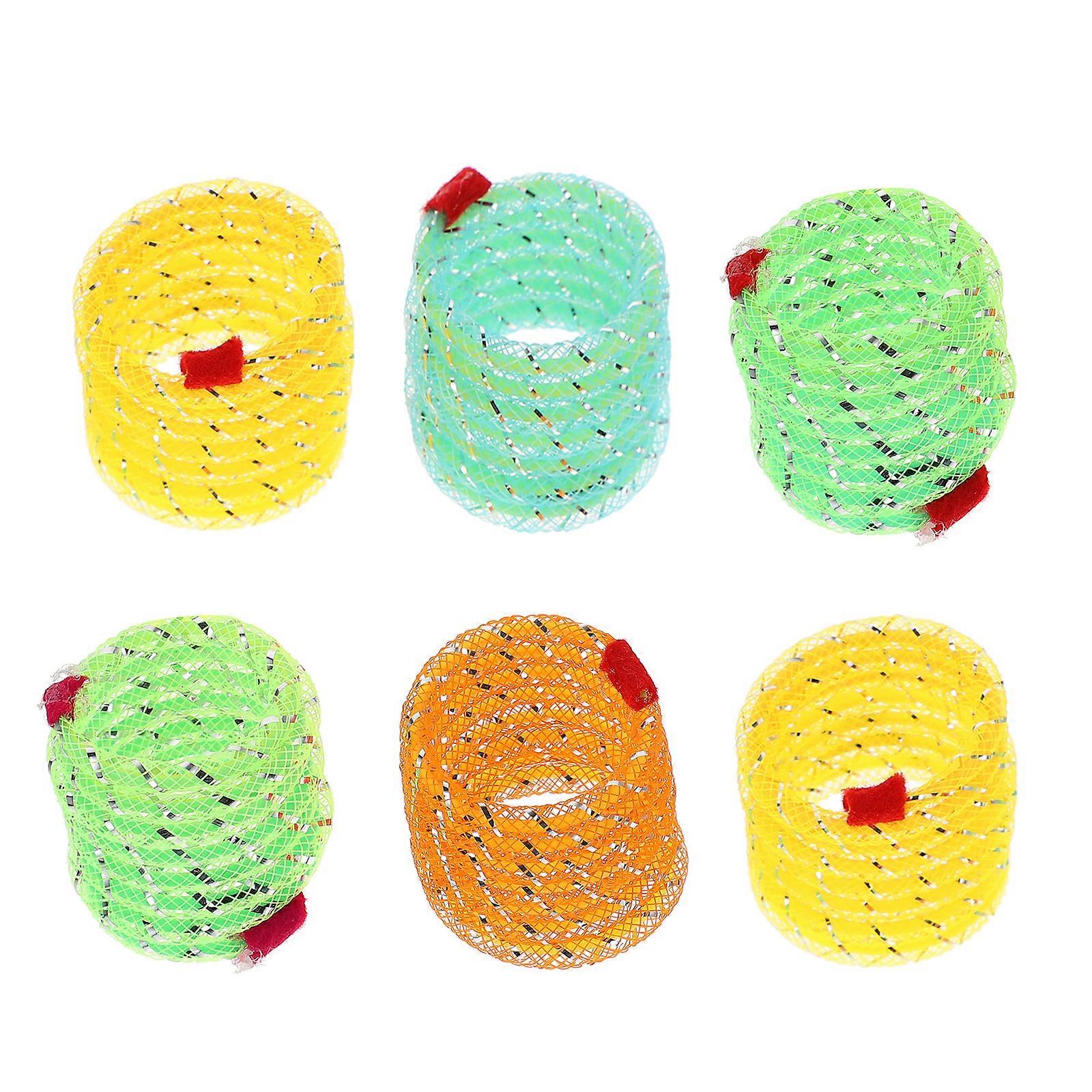 6 Pcs Wand Toy Cat Catcher Toy Cat Catnip Toys Plastic Spring Toy Cat Playful Coils Cats Cat Hunting Coils Kitten Chew Toys
