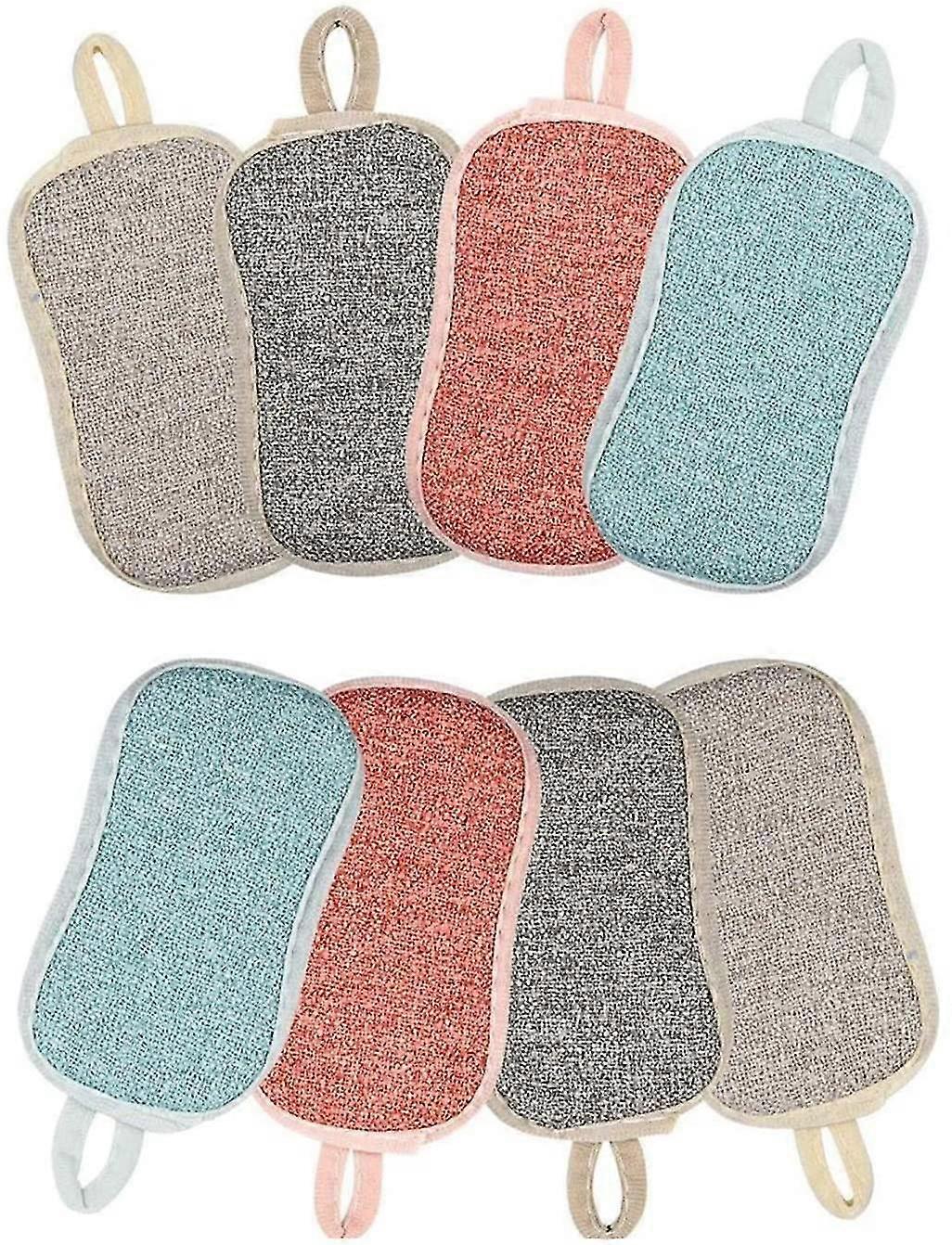 Reusable Microfiber Scourer Sponges Double Sponge Microfiber Scourer Cloth Double Sided
