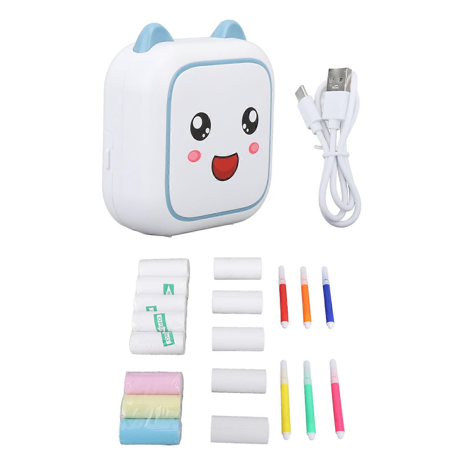 Mini Printer Inkless Easy to Carry 800mAh Rechargeable Battery Low Noise Bluetooth Mobile Thermal Printer