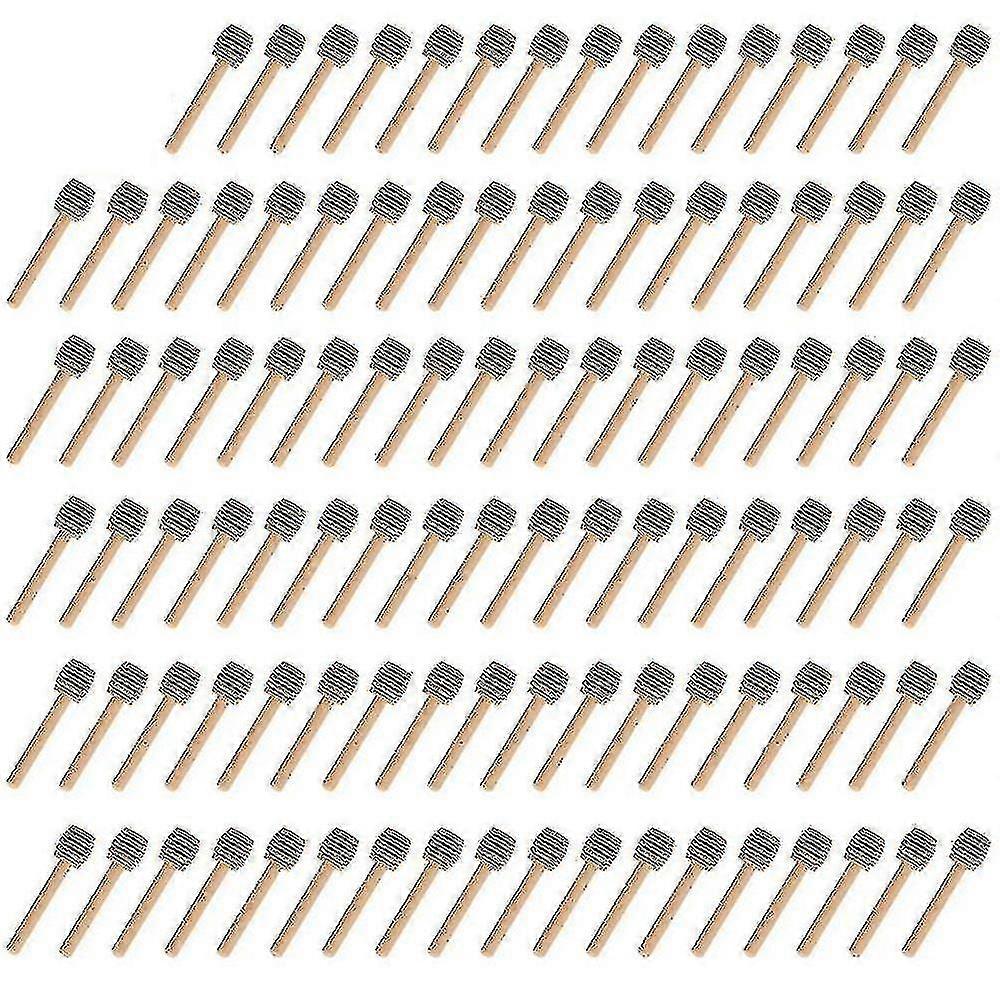 حزمة من 100 ميني 3 "خشبية العسل ملعقة العصي، وتعبئتها بشكل فردي هونج كونج