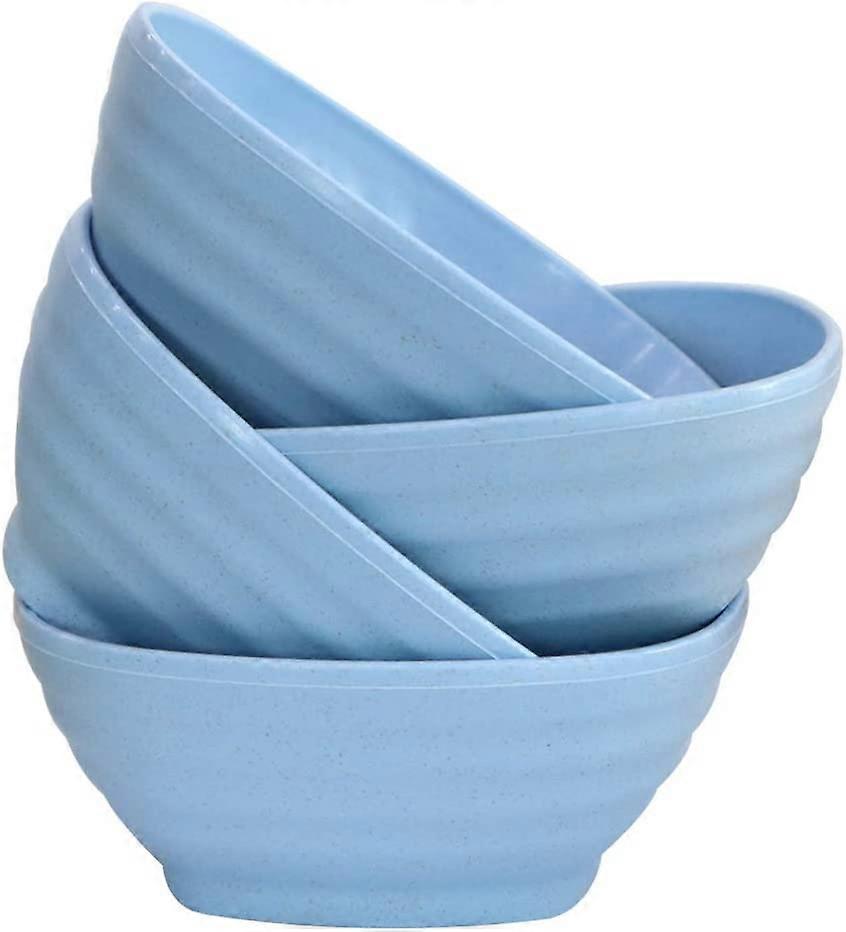 4 Stück 19 Unzen wiederverwendbare Weizenstrohsuppenschüssel, Ballaststoff-Getreideschalen, unzerbrechliches Snack-Dessert