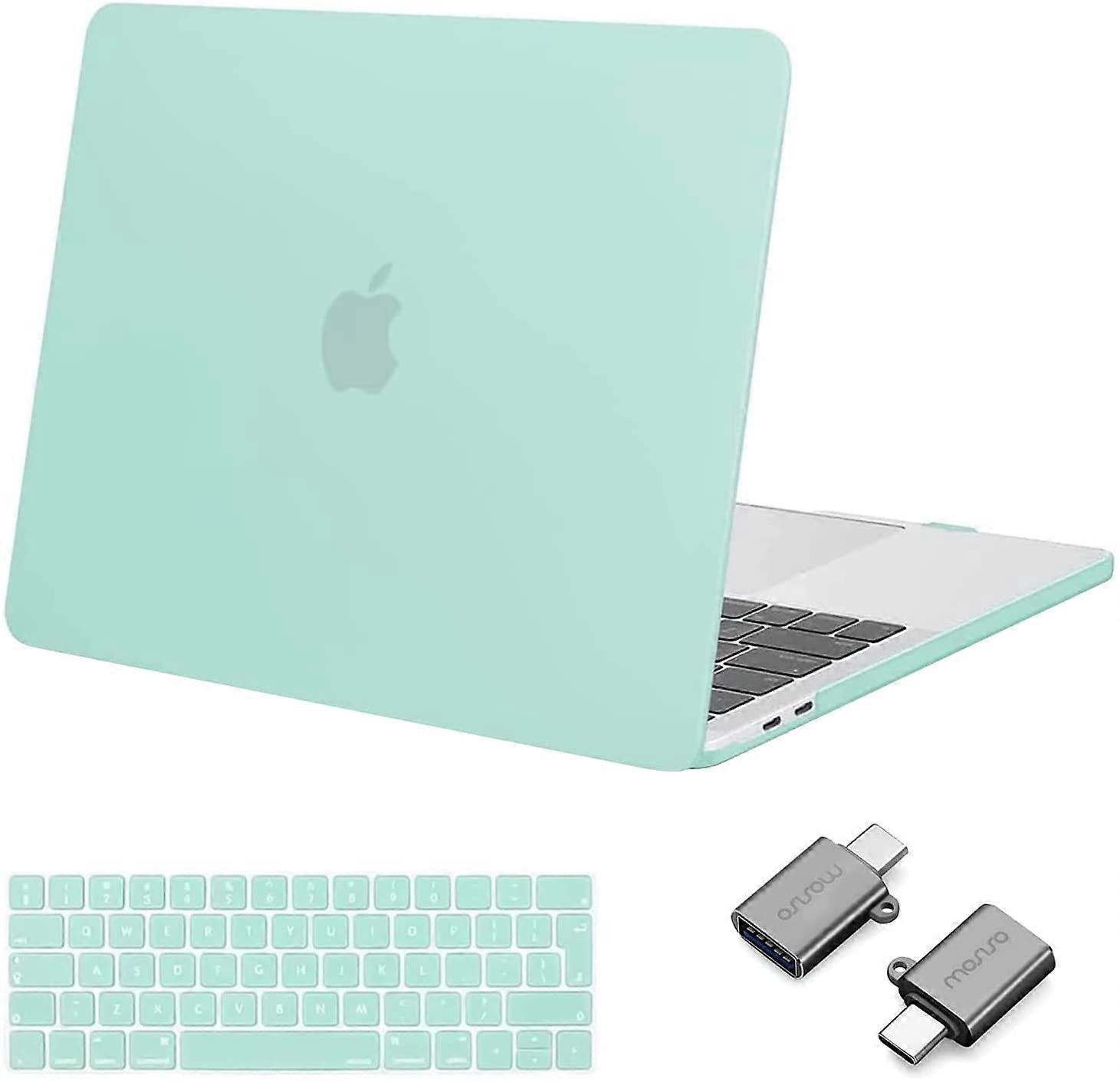Mint Green  Compatible with MacBook Pro 13 inch Case 2021 2020 2019 2018 2017 M1 A2338 A2289 A2251 A2159 A1989 A1706 A1708, Plastic Hard Shell Case &K