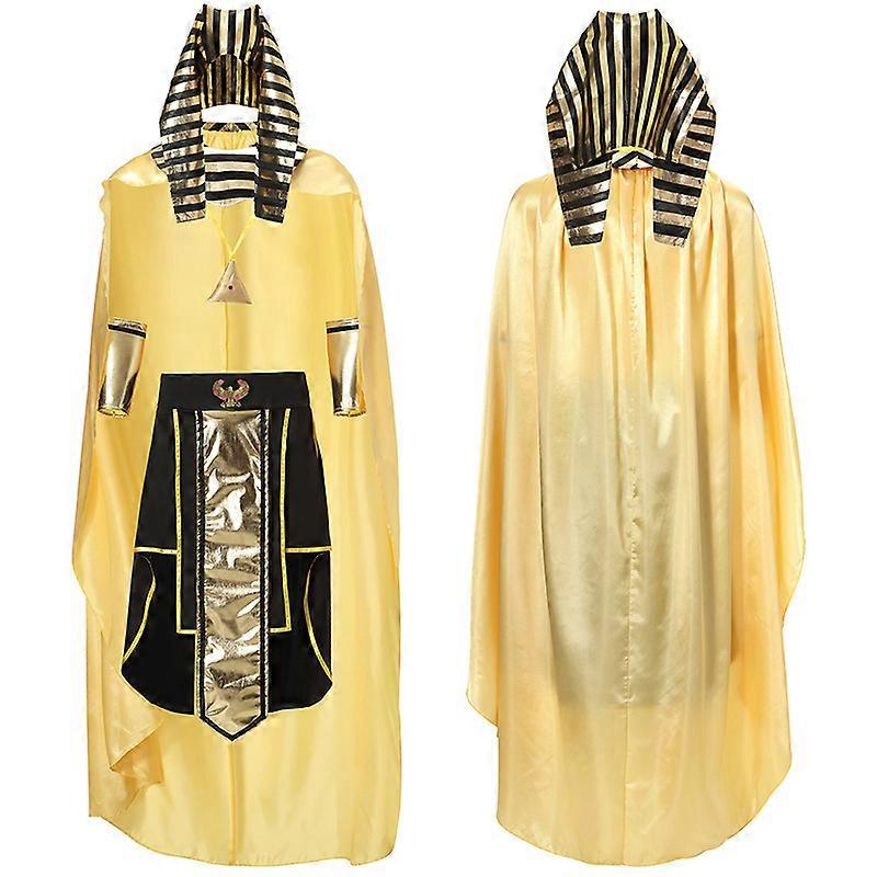 New Halloween Egyptian Pharaoh Golden King Long Cloak Mythical All Seeing Eye